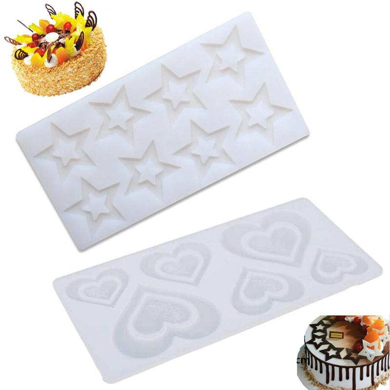 DIY 3D Star Shape Silicone Mold Heart Flower Cake Decorating Tools Cupcake Chocolate Mould Decor Muffin Pan Baking Stencil