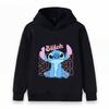 Cute Blue Alien Print Kids Hoodie Boys Girls Casual Long Sleeve Pullover Sweatshirt Lightweight Warm Top for Daily Wear