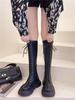 Boots Women's Knight Boots 2025 Autumn and Winter New White Platform Boots Thick Legs Lace-Up Tall Martin Boots