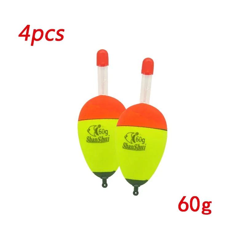 2/4Pcs EVA Luminous Fishing Night Float Light Stick Foam Plastic Bobber Sea Rock Fishing Buoyancy 10/20/30/40/50/60g/70/80g