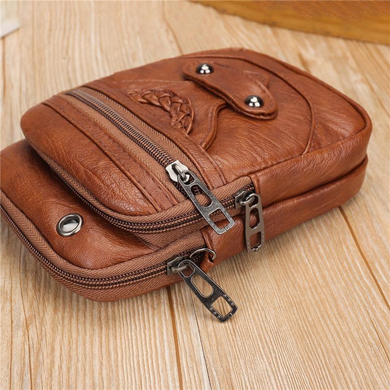 Fashion Vintage Messenger Bag for Women Small PU Leather Shoulder Crossbody Purse Handbag