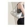 Textured Silver Bag Women's Single Shoulder Messenger Bag High-grade Pleated Underarm Crescent Bag