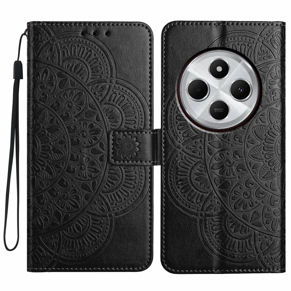For Xiaomi Poco C75 4G/Redmi 14R 5G/14C 4G Leather Case with Card Slots Mandala Pattern Phone Cover Stand