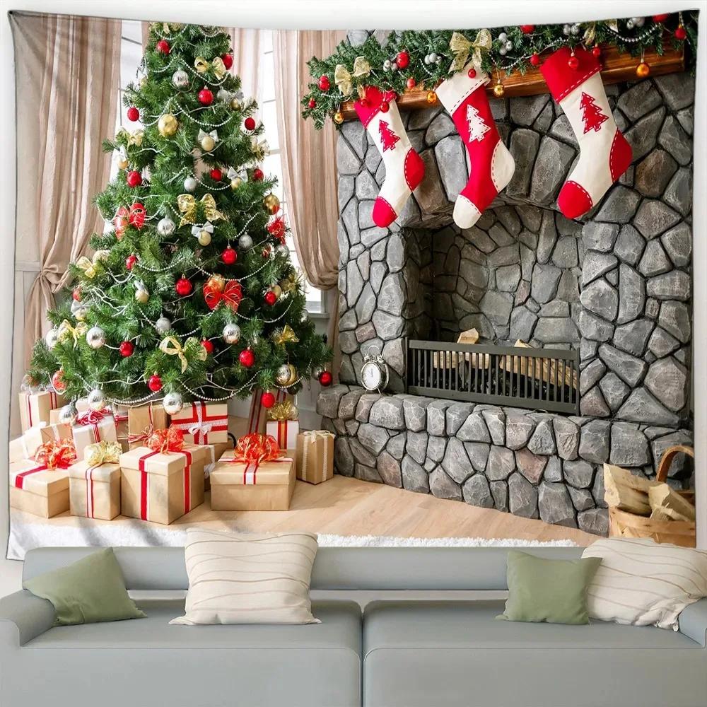 Tapestry ze wzorem choinki Sypialnia Salon Domowa Dekoracja Świąteczna