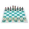 Chess Set Imitation Wood Plastics Glossy Lightweight Chess Pieces with PU Chessboard for Beginners