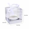 Cabilock 24-Piece Mini Cake Box, Clear Plastic Cookie Muffin Dome Box with Moon Cake Ribbon, 9cm Silver, for Wedding, Birthday, or Party Favor