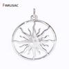 Fashion 18K Gold Plated Brass Hollow Sun Charms Round Pendant For DIY Women Necklace Making Supplies Findings