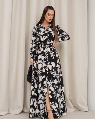 Black Shirt Dress with Large Print ISSA PLUS
