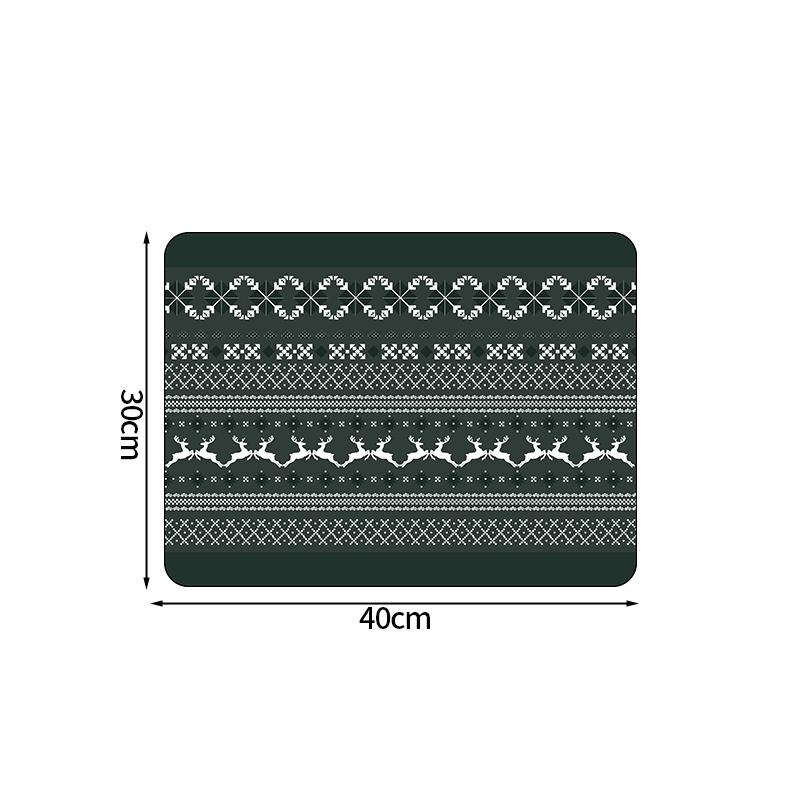 Christmas Placemats Coaster Xmas Dinner Table Mats Plate Pads Cartoon Gingerbread Man Snowman Placemat Tableware Decoration