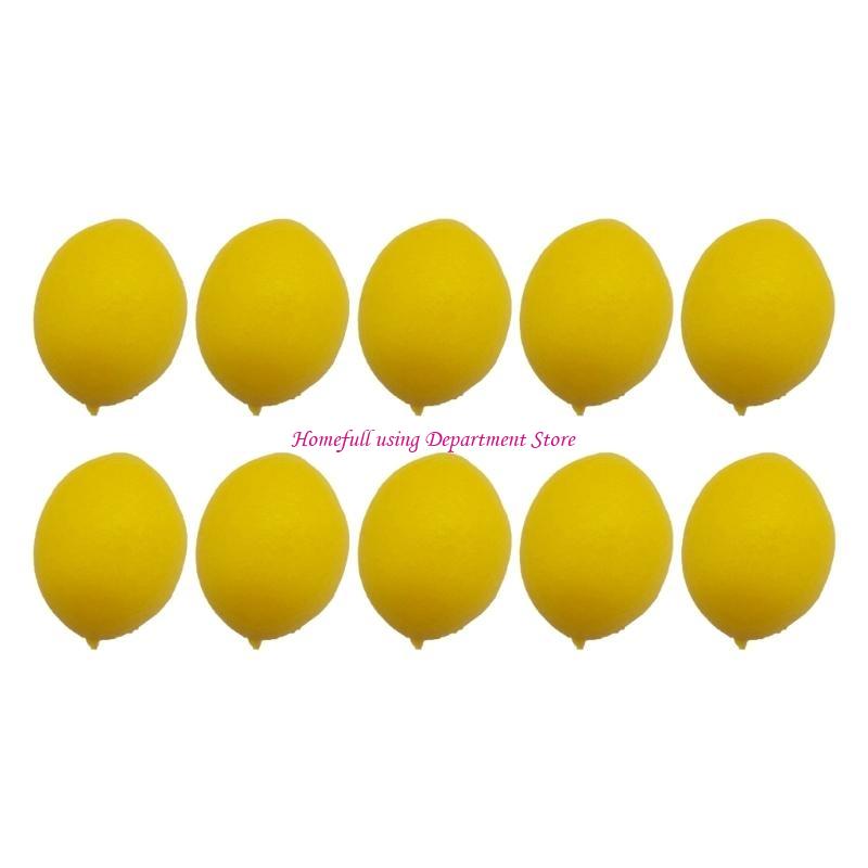 10Pcs Artificial Lemon Realistic Simulation Lemon Fruit Foam Lemon for Display