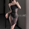 Erotic Underwear, sexy sheer chiffon chest cushion, gathering nightdress, lace-up waist, see-through pajamas, no-take uniform 1278