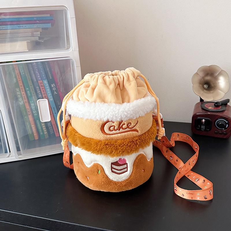 Plüsch Cartoon Kuchen Schulter- & Umhängetasche - Niedliche Vielseitige Geldbörse für Mädchen & Frauen