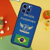 Brazil Passport Phone Case For iPhone 17 Pro Max 16 15 13 12 11 14 Pro Max Plus 12 13 Mini 16e 17 Air Cover