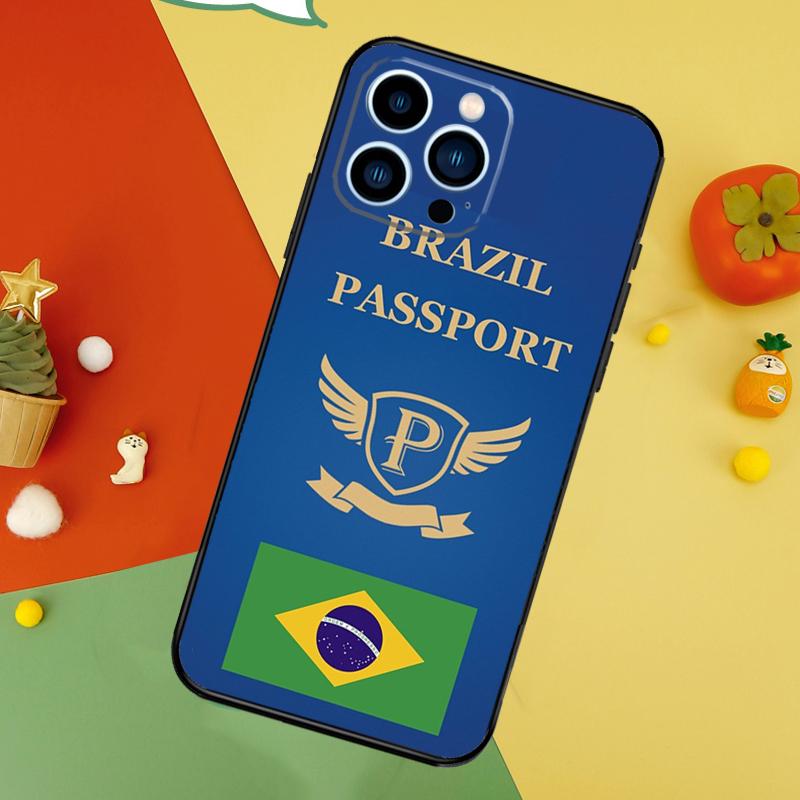 Brazil Passport Phone Case For iPhone 17 Pro Max 16 15 13 12 11 14 Pro Max Plus 12 13 Mini 16e 17 Air Cover