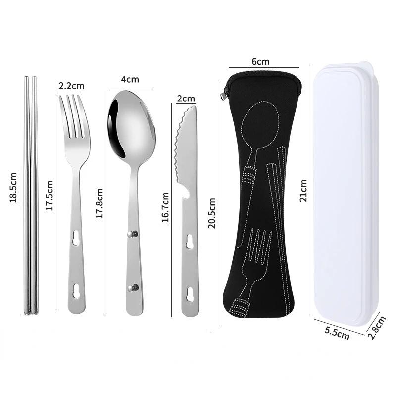 Tragbare Geschirrtasche, Besteck-Aufbewahrungstasche, Reiseverpackung, Aufbewahrungsbox, Picknick-Gabel, Löffel, Messer, Tasche mit Geschirr