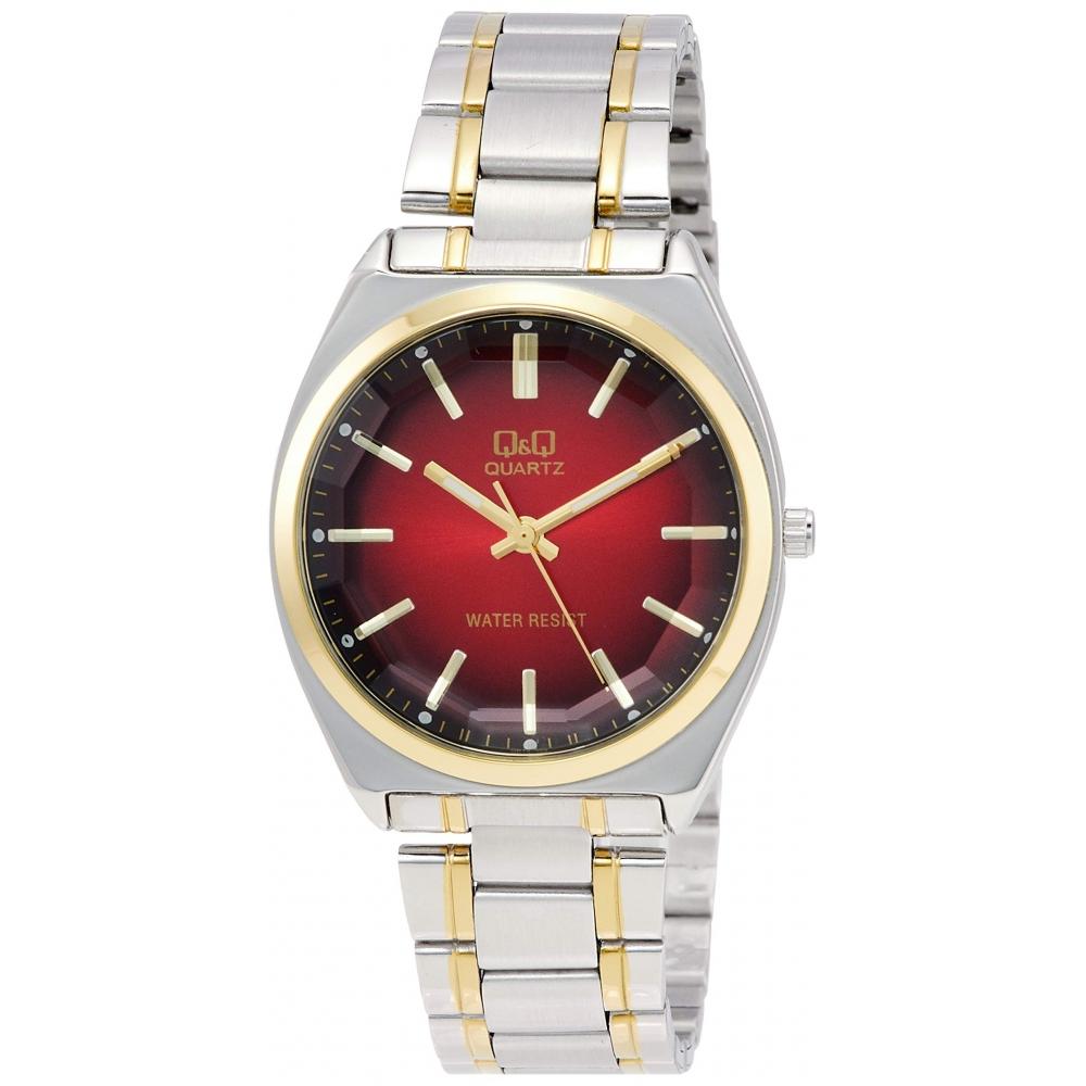 

[гражданин QA] Часы аналоговые водонепроницаемые металлический ремешок Qb78 402 мужские S красные