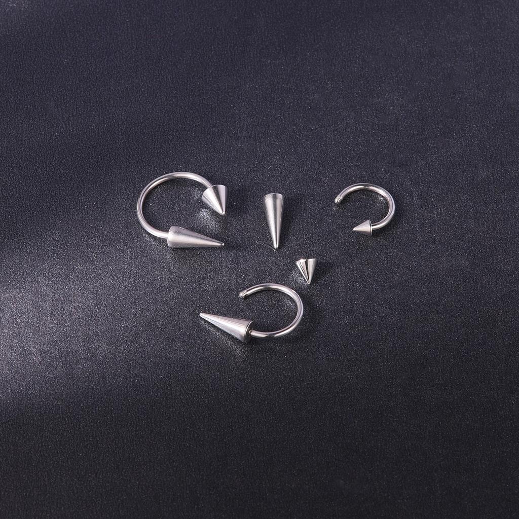 ZS 16G Anello Septum a Cono Acciaio Inossidabile Ferro di Cavallo Piercing Naso Spina Anelli Labbra Colore Nero Trago Helix Orecchino Gioielli per il Corpo