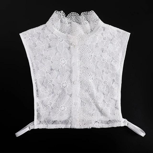 Formal False Collar Women Embroidery Faux Col Half Shirt Blouse Fake Collars Sweater Shirt Detachable Collars Accessories