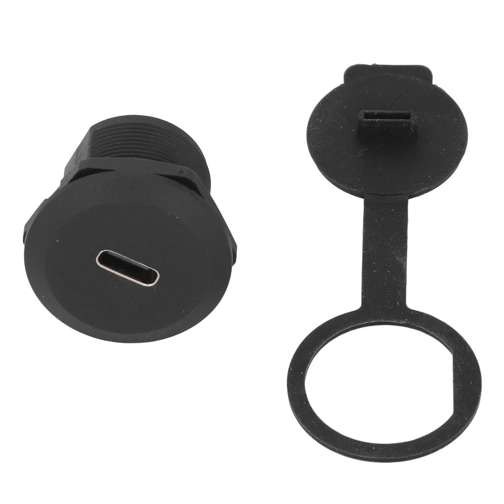 Type C 3.1 Panel Mount Coupler Water Proof Female Connector USB C Mounting Socket with Dust Cover