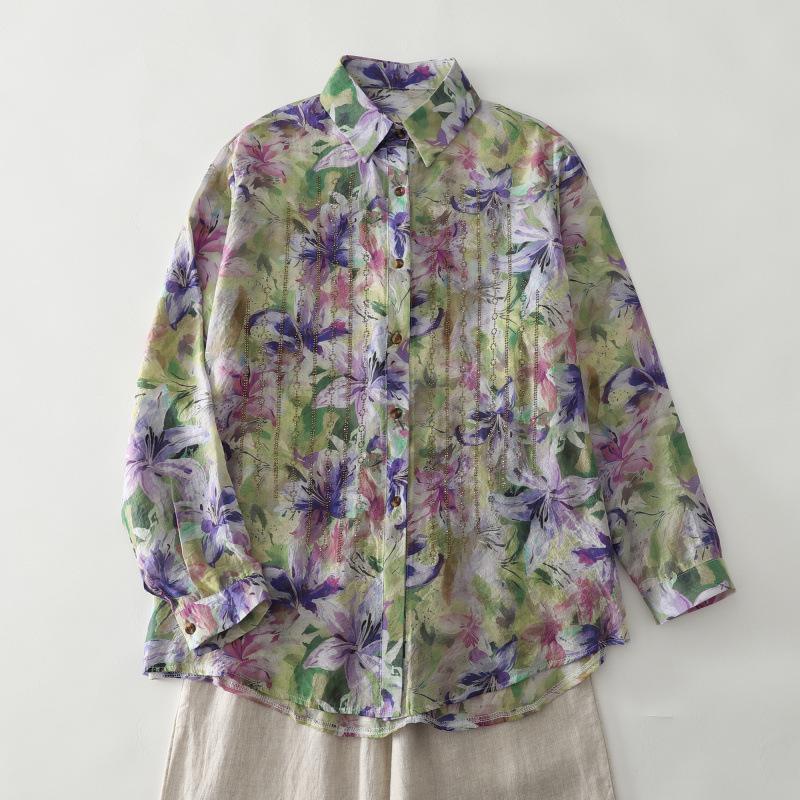 2026 Spring Women s Plus Size Stylish Long Sleeve Blouse - Age-Reducing, Casual Top for Moms One Size