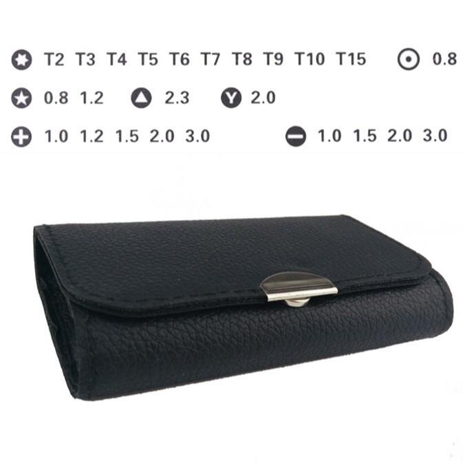 25-in-1 Multi-Purpose Repair Tool Kit with Leather Case for Eyeglasses, Phones, Laptops, and Watches