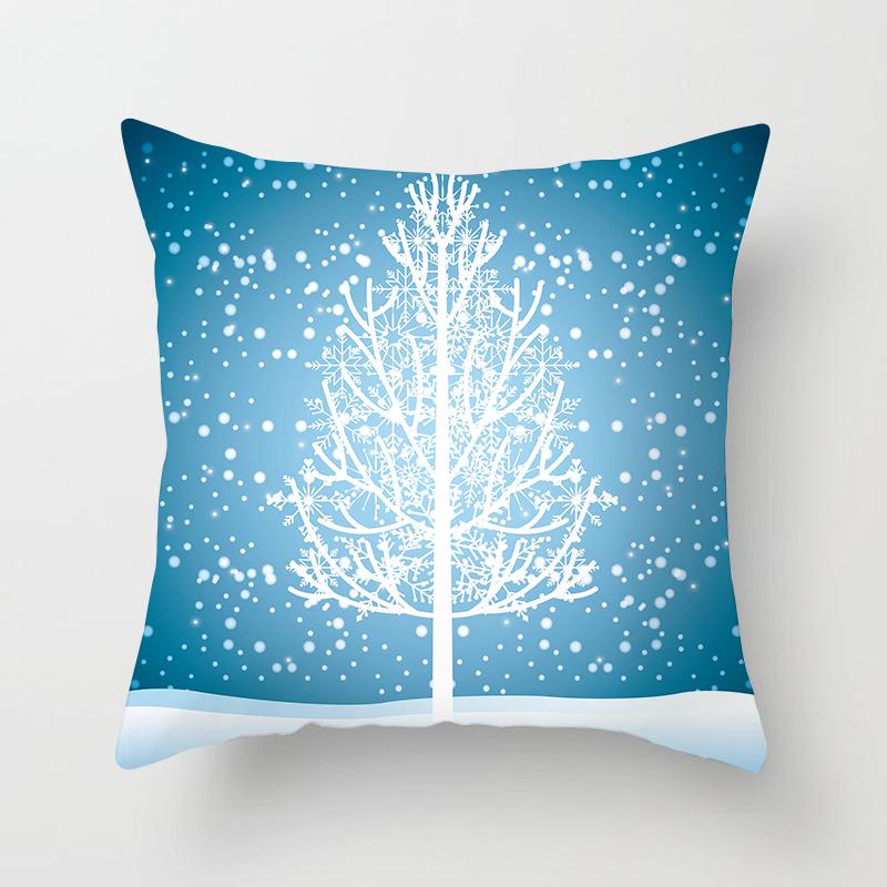 Wish Home Christmas Snowflake Digital Printing Peach Skin Car Pillow Cushion Pillow Case