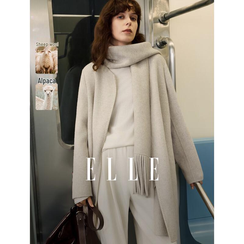 ELLE Women s Wool Blend Longline Coat S