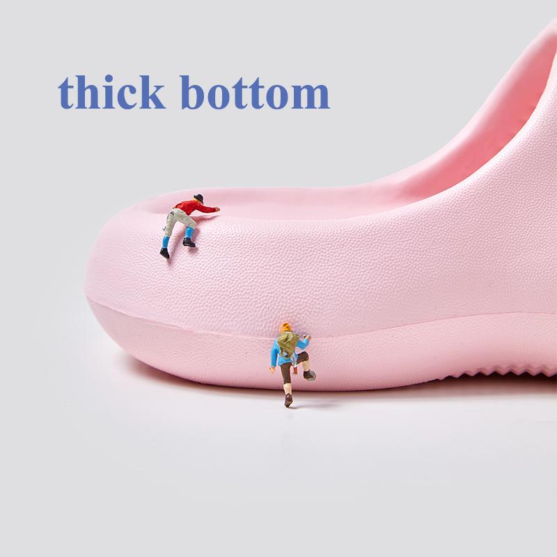 Rimocy Cartoon Smile Plateau-Slipper für Damen 2024 Rutschfeste Weiche Sohle Pantoletten Frau Sommer Leicht Dicke Sohle Zehentrenner