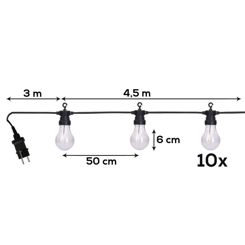 Lights Garland Lighting Garden Outdoor 10x Bulb Light Chain