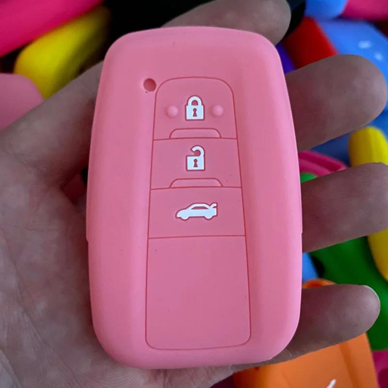 silicone car key cover case for toyota Camry new Prado Avalon Remote Fob Cover 3 Button 2017 2018 2019