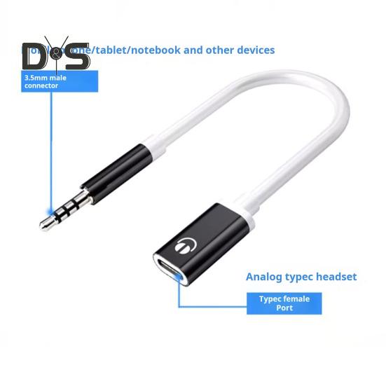 3.5MM Male To Female Type C Audio Cable Headphone Adapter for Mp3 Player Laptop Tablets Noise Cancelling Lossless Audio Headset Adapter