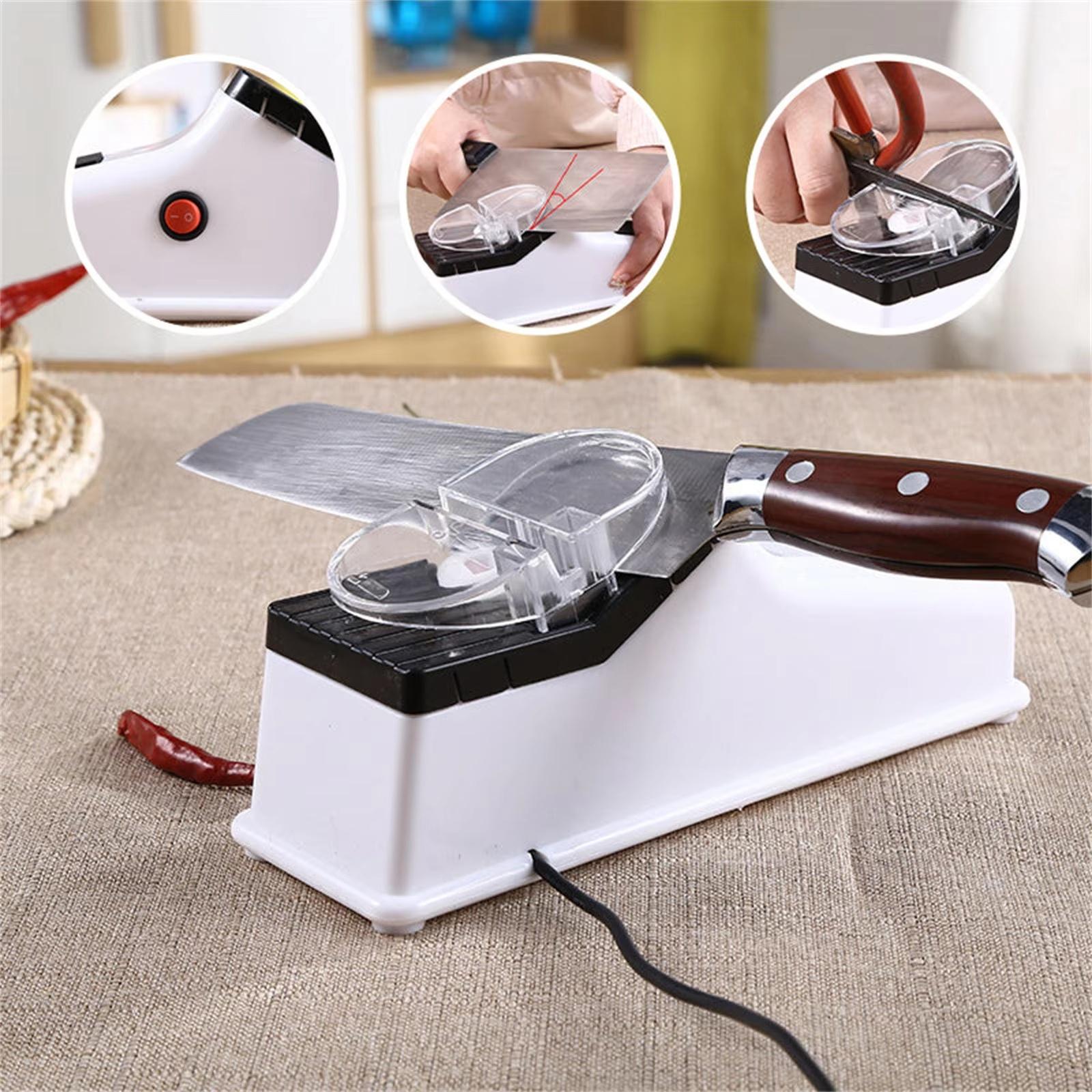 Knife Sharpener with Double Sided Whetstone Base Diamond Sharpener for Home Kitchen one size белый