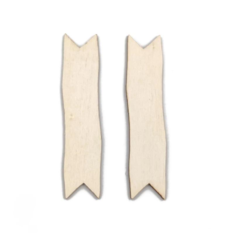 10pcs/lot Wood Gift Tags Cutouts Slices, Blank Wooden Rectangular Arrowhead Shaped Tags for Painting Writting Handmade Tag