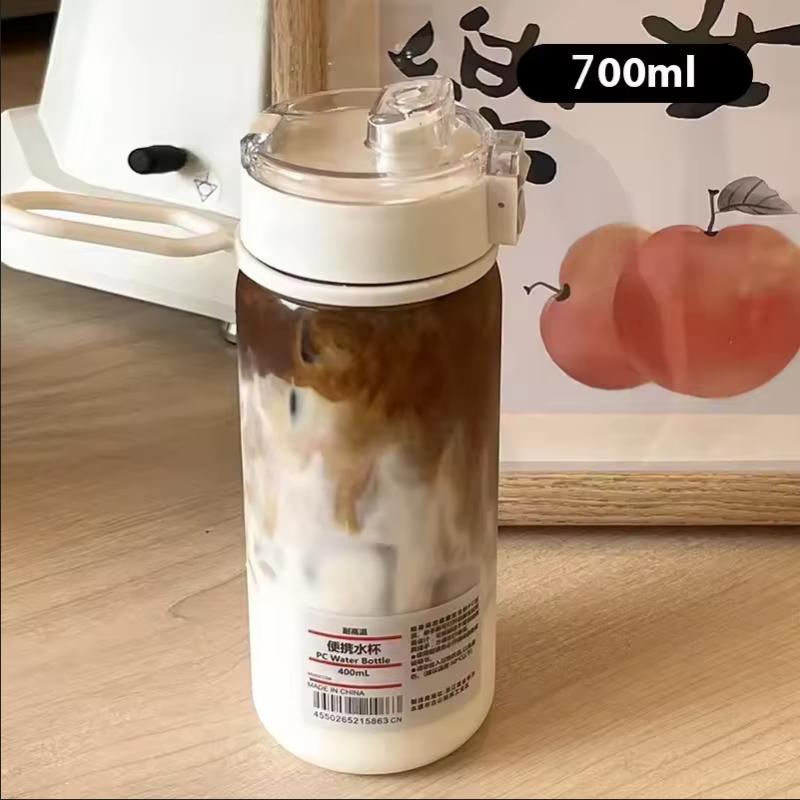 Portable Transparent Kawaii Water Bottle Sports Water Cup Plastic Handy Cup Outdoor Travel Office Essential Water Bottle Cup