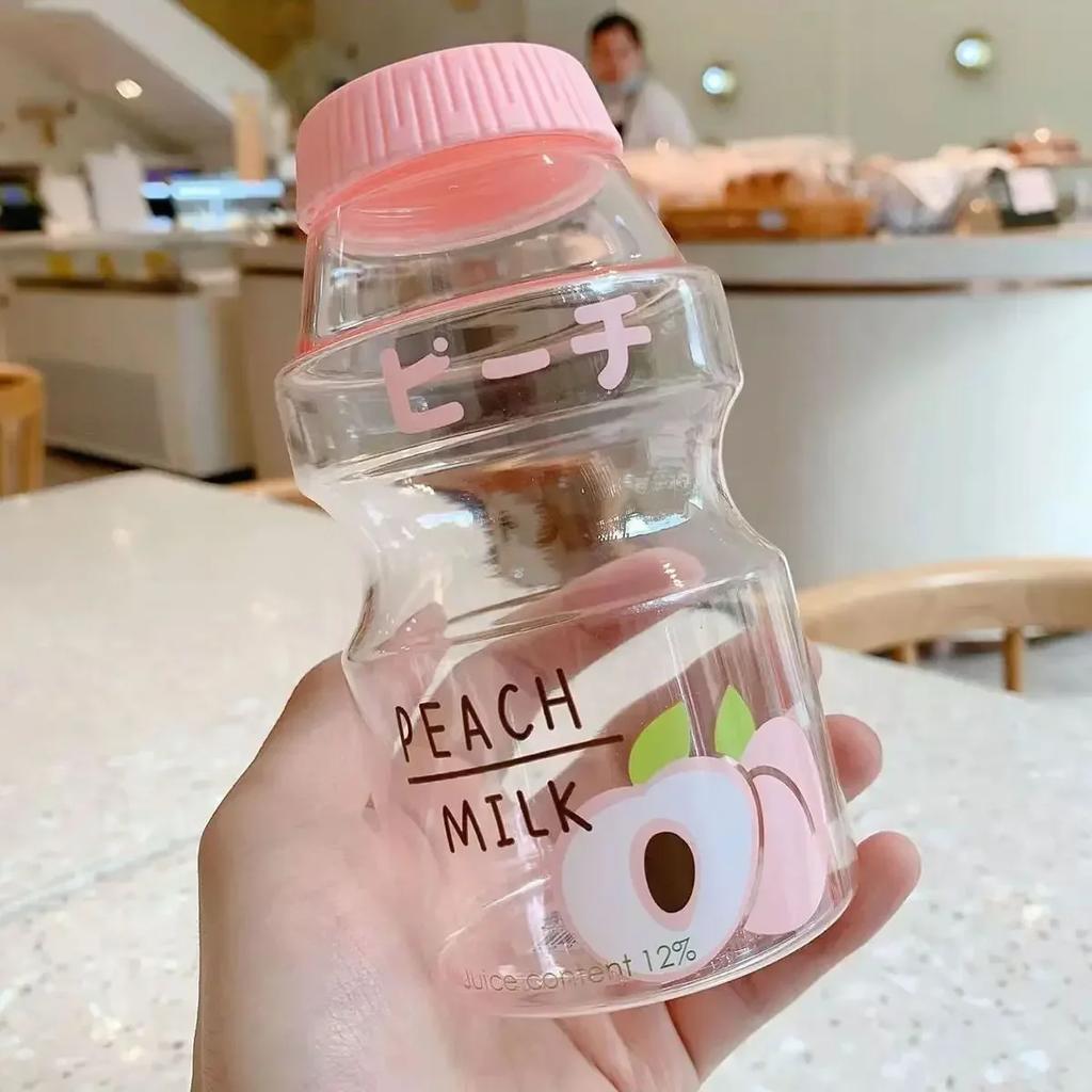 500ml Plastic Water Bottle Tour Drinking Bottle Yakult Shape Cute Kawaii Milk Carton Shaker Bottle For Kids/Girl/Adult Glass