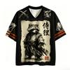 Harajuku Retro Feng Shui Ink-wash Warrior 3D Print Breatha Quick-dry Men Women V-neck T-shirt Street Sport Parent-child Clothing