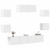 7 piece TV cabinet set white particleboard