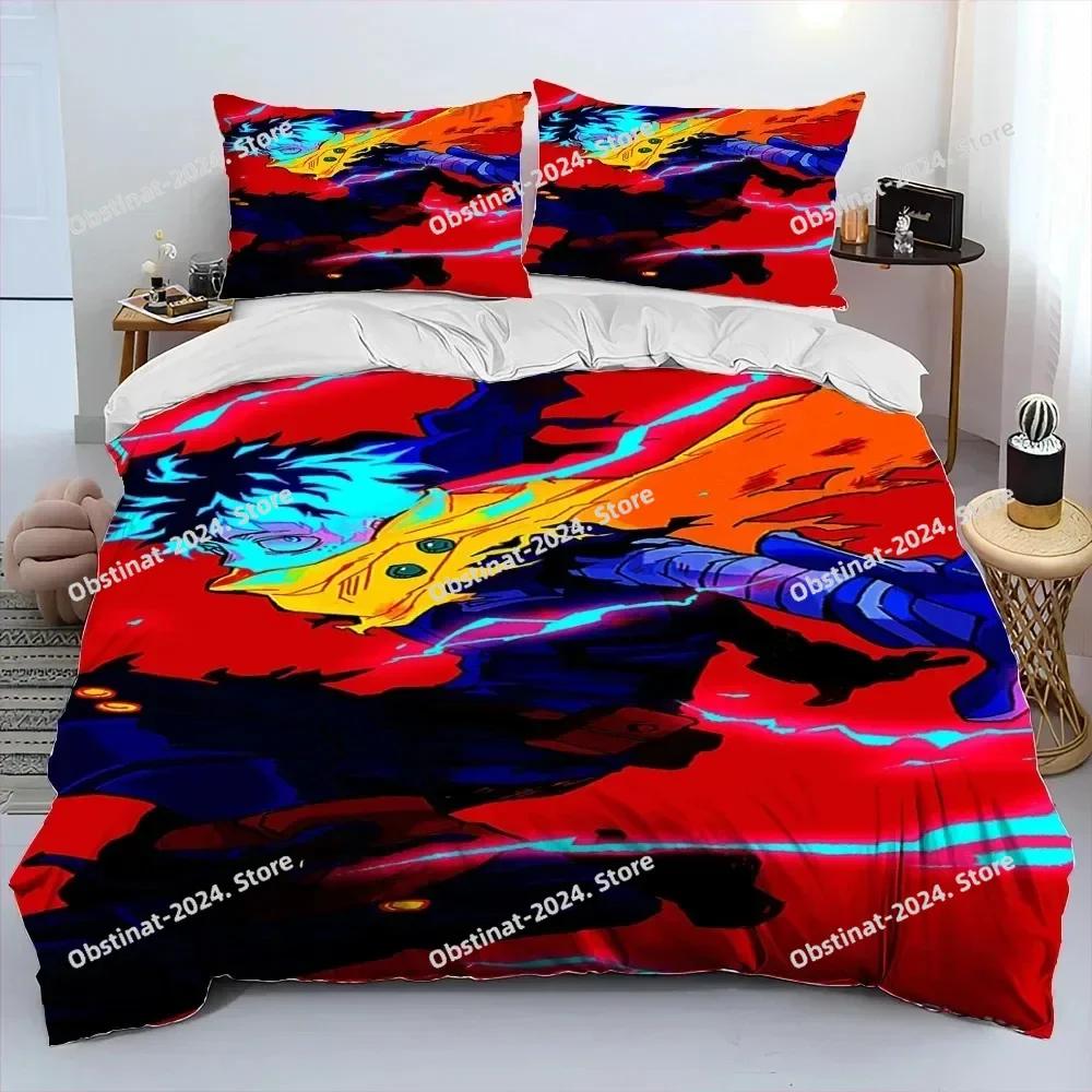 Anime My Hero Academia Izuku Deku Ložní souprava Tištěná s povlakem na polštář Měkký povlak na přikrývku Jednolůžko Dvojlůžko Královská Velikost