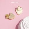 Her Lab | Handmade Colorful Metal Heart Stud Earrings Cute Women's Stud Earrings Korean Style Lightweight Hypoallergenic