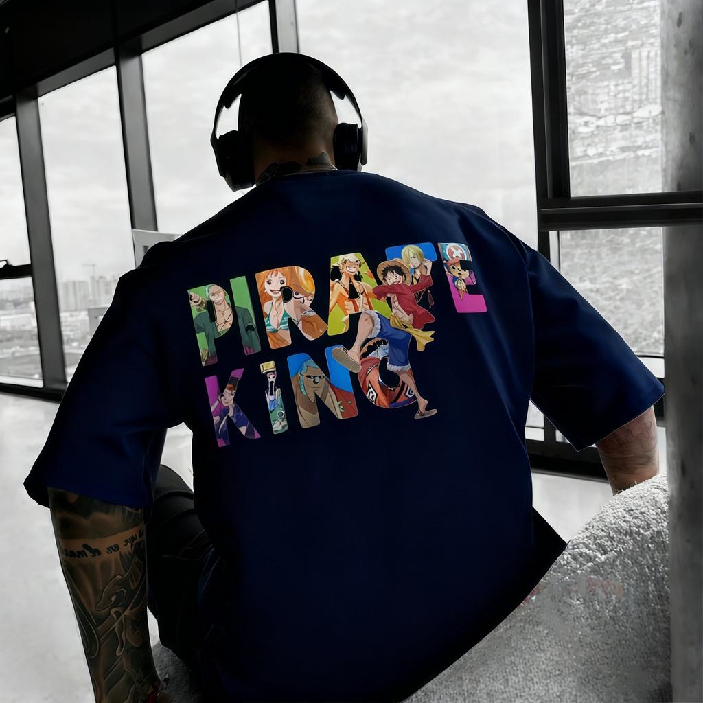 One Piece Unisexs Tshirt Monkey D Luffy Pirate King Anime Tee Summer Spring Boys Simple Short Sleeves Parentchild Outfits