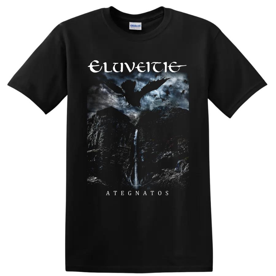 Eluveitie Folk Metal T Shirt W/ Mountain Waterfall Raven Gothic Dark Artwork Tee
