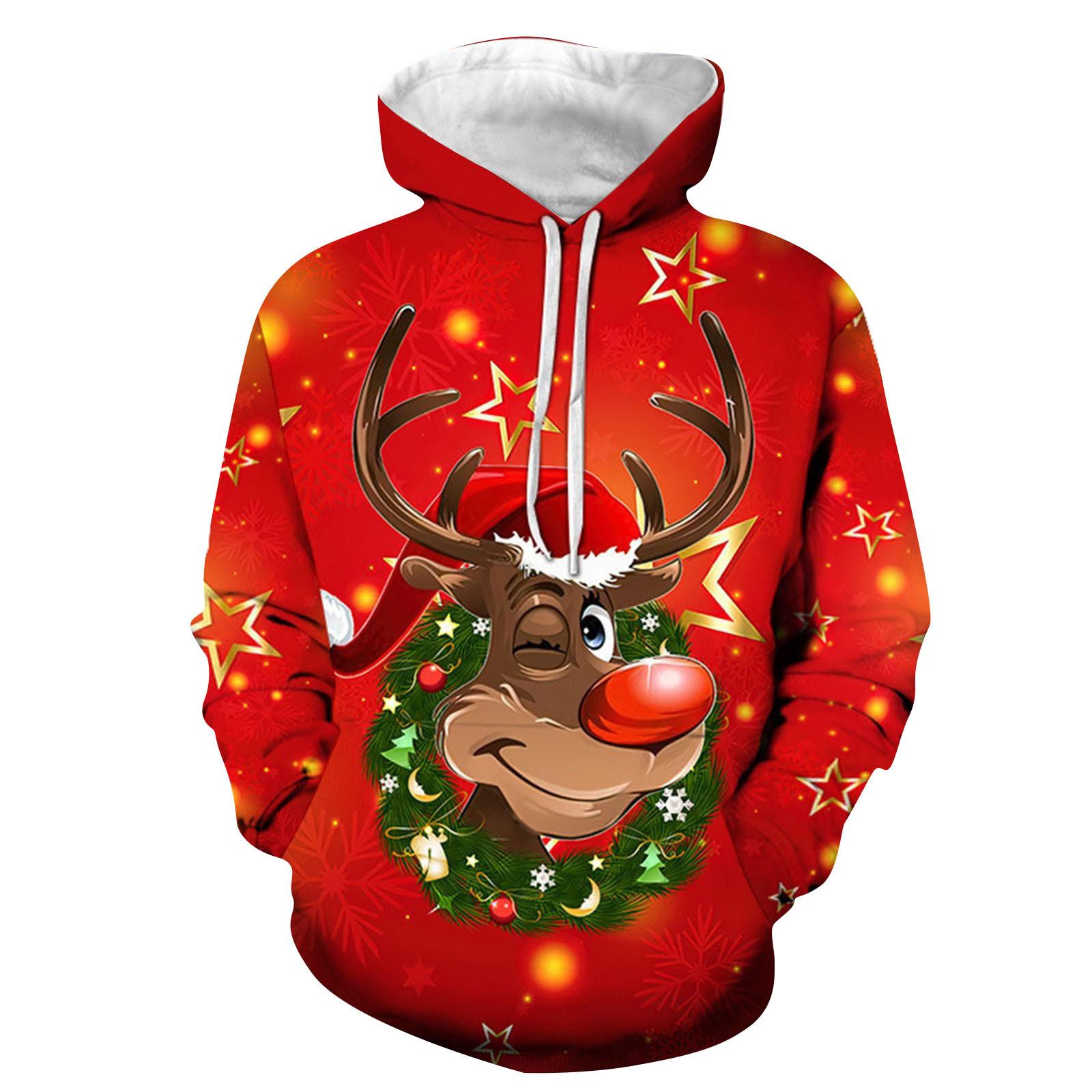 

Мужское теплое плюшевое пальто с принтом, флисовый свитер, повседневное пальто, свитер с карманами, зимнее пальто XL красный