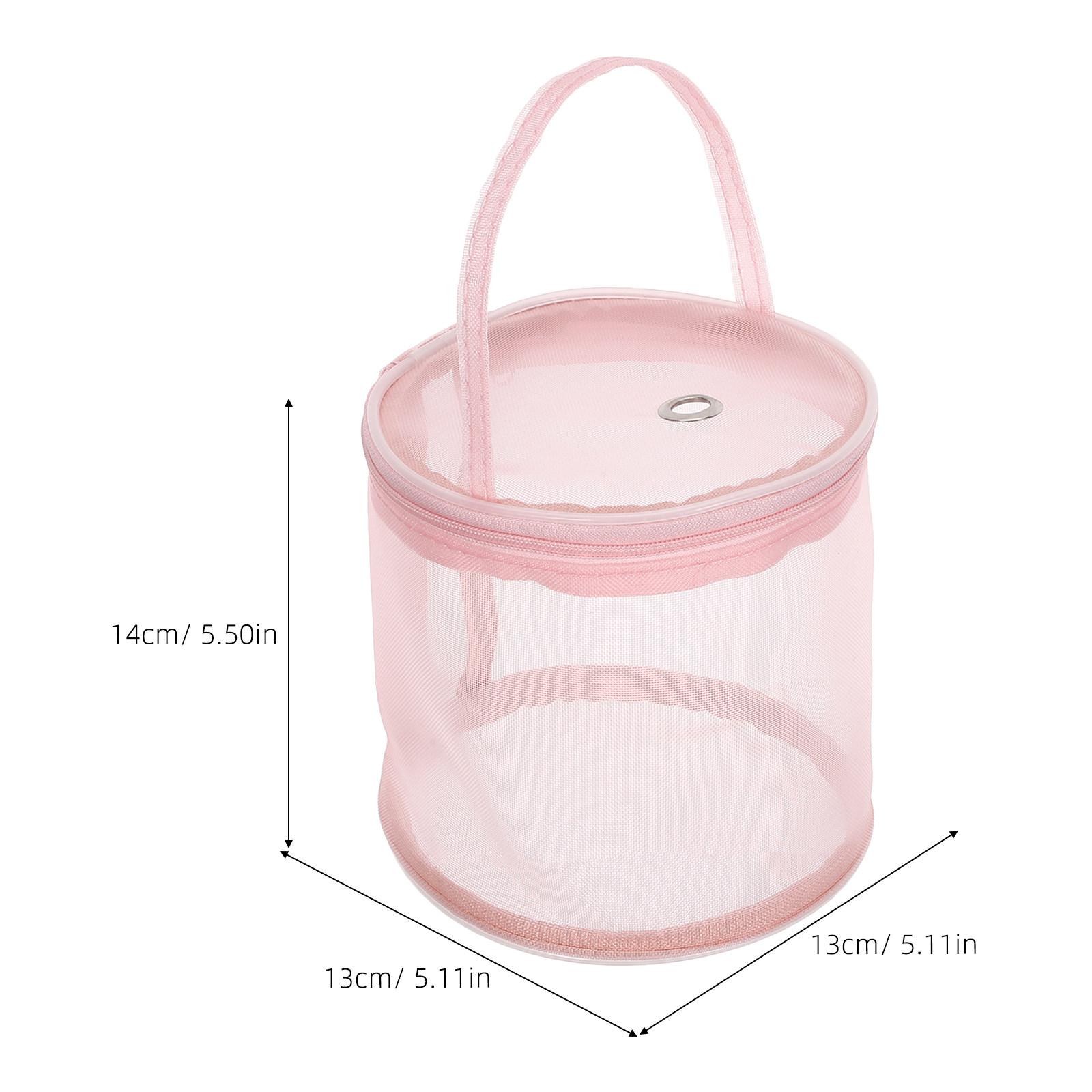 

Woolen Yarn Storage Bucket Crochet Knitting Bag Functional Lightweight Portable Craft Organizer for Travel Camping on-The-Go розовый