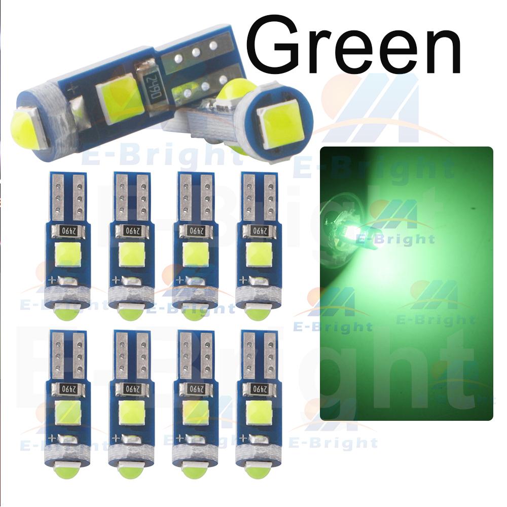 10PCS T5 W3W PCB 3030 3 Led Car Dashboard Bulbs Warming Instrument Lights Indicator 12V DC White Ice Blue Red Green Amber Pink Dome Lights 6