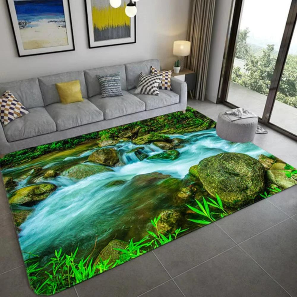 Nature Inspired 3D Scenery Carpet Soft Rug for Living Room Bedroom Kids Room NonSlip Floor Mat Eco Friendly Home Decor Gift Idea