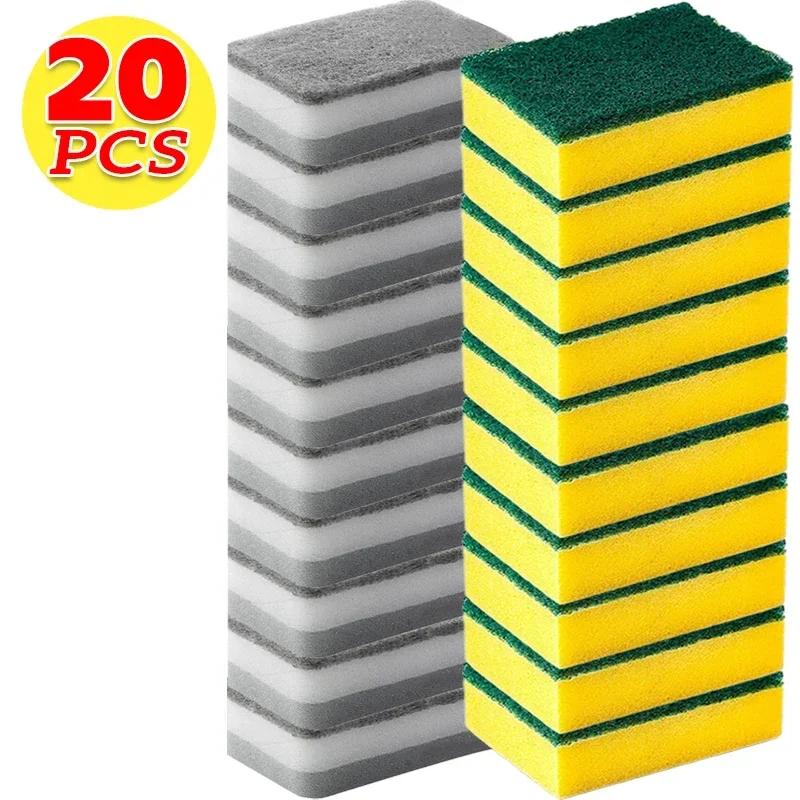 30/5 buc bureți magici de curățare, cu două fețe, reutilizabile, șervețele de burete de bucătărie, oală, tampoane de spălat vase, perie, instrumente de curățat