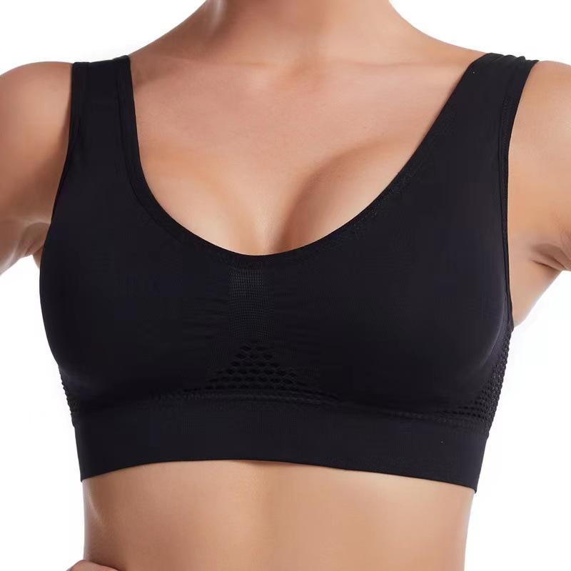 Mesh Openwork Breathable Sports Bra Plus Size Yoga Running Bra