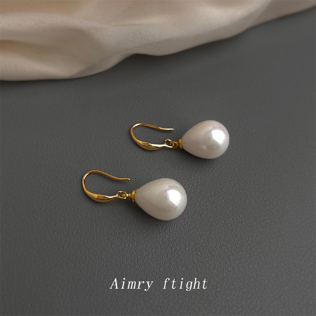 Color Pearl Fresh and Sweet Water Drop New Versatile Commuter Earrings Earrings Supply Chain