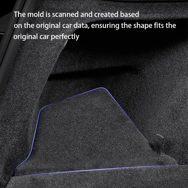 Car Trunk Side Left Right Tidying Packet Storage Box For Tesla Model Y/YL Juniper 2025-2026 Flocking Mat Cover Organizer
