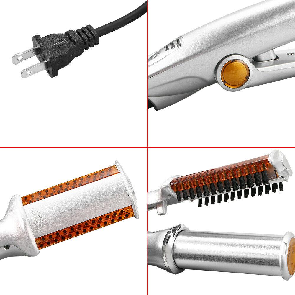 Hair Curler 3 In 1 Rotating Brush Hot Air Styler Comb Curling Iron Straightener Curler Styler 3 In 1 Multi Hairdressing Brush